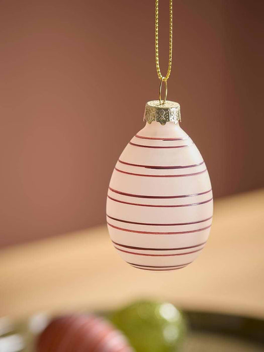 Six Textured Glass Hanging Eggs