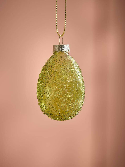 Six Textured Glass Hanging Eggs