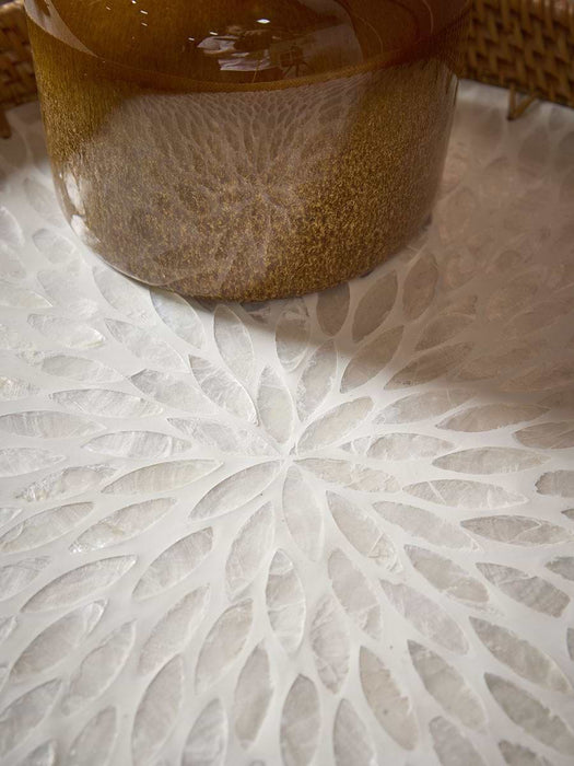 Rattan & Capiz Serving Tray