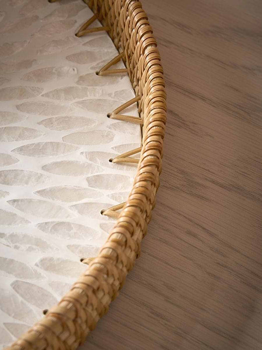 Rattan & Capiz Serving Tray