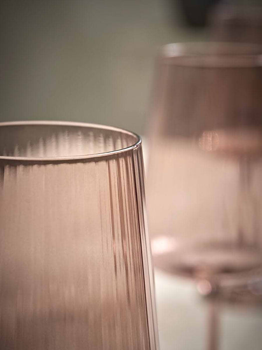 Four Fluted Wine Glasses - Pecan