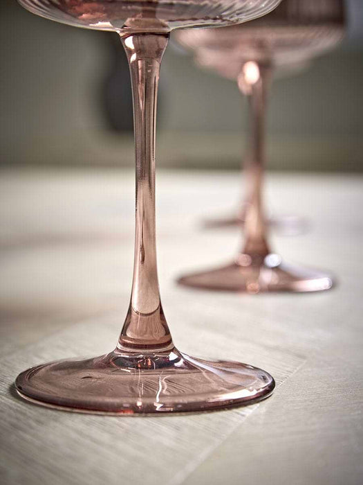 Four Fluted Wine Glasses - Pecan