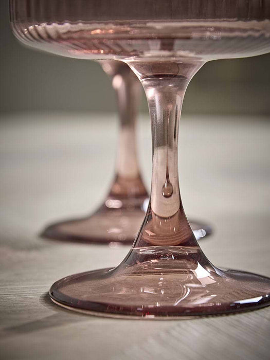 Four Fluted Champagne Coupes - Pecan