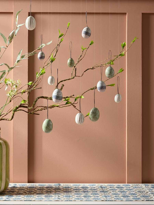Twelve Patterned Shatterproof Hanging Eggs