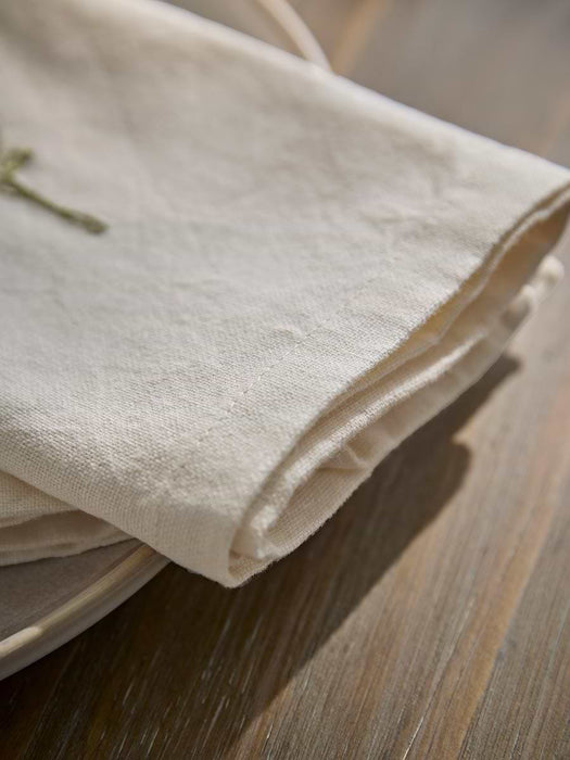 Four Flower Embroidered Napkins