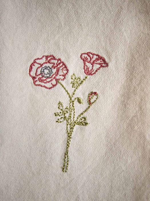 Four Flower Embroidered Napkins
