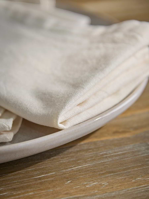Four Flower Embroidered Napkins