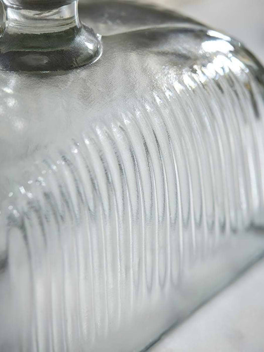 Fluted Glass Butter Dish