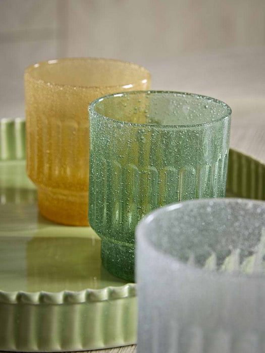 Four Coloured Glass Bubble Beakers