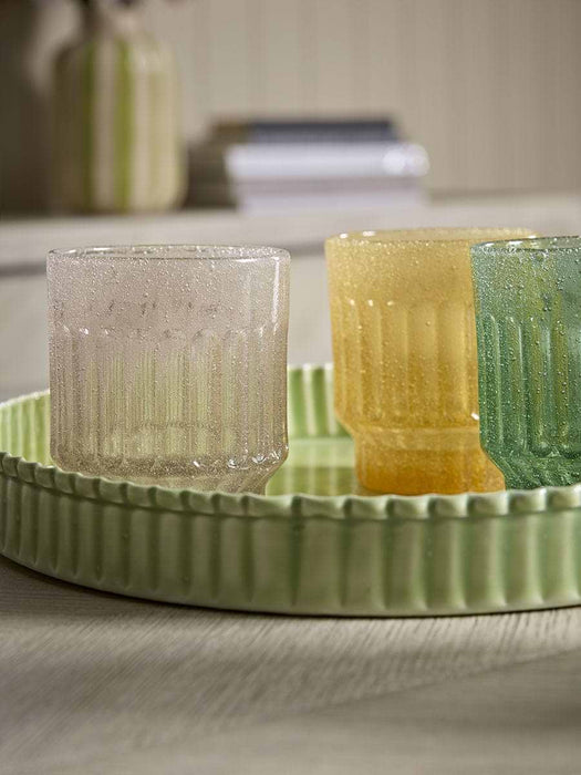 Four Coloured Glass Bubble Beakers