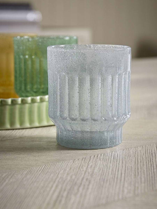 Four Coloured Glass Bubble Beakers