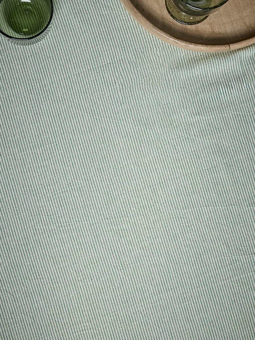 Classic Green Striped Table Cloth - Large