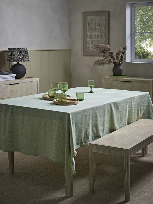Classic Green Striped Table Cloth - Large