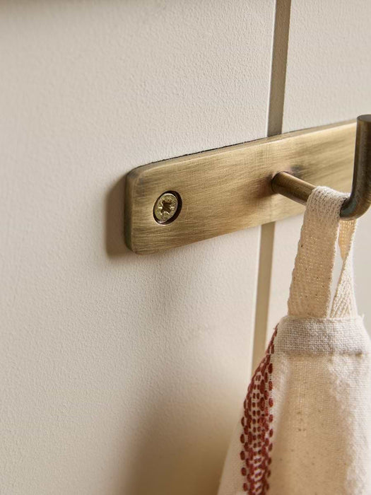 Plate Mounted Hook - Brass Finish