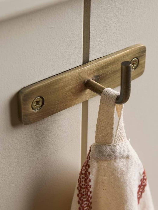 Plate Mounted Hook - Brass Finish