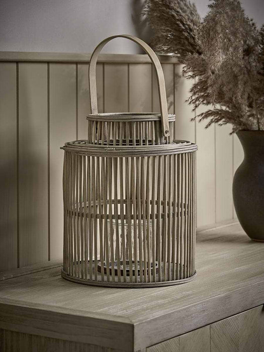 Cylindrical Wicker Lantern