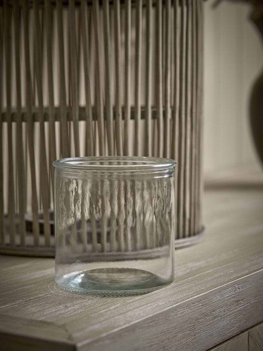 Cylindrical Wicker Lantern