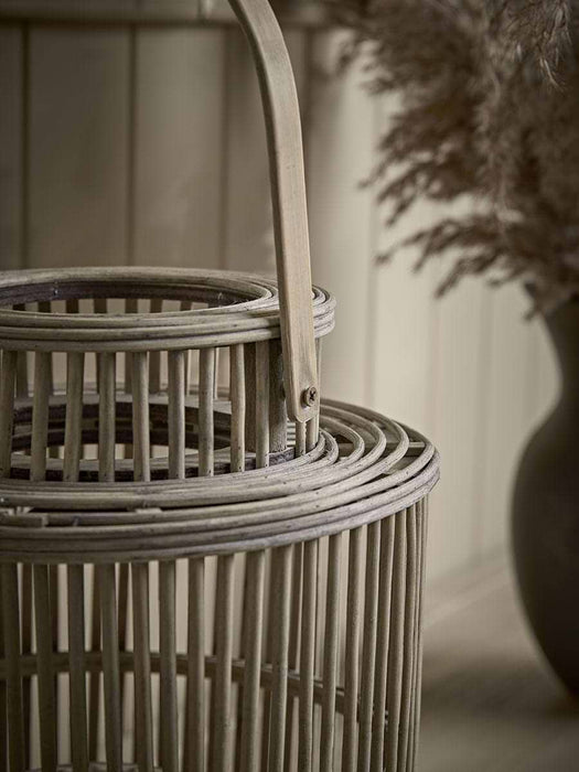 Cylindrical Wicker Lantern
