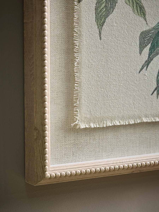 Printed Linen Warblers Beaded Frame