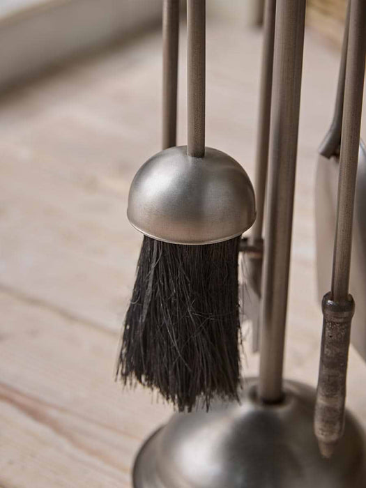 Antique Pewter Ball Topped Fireside set