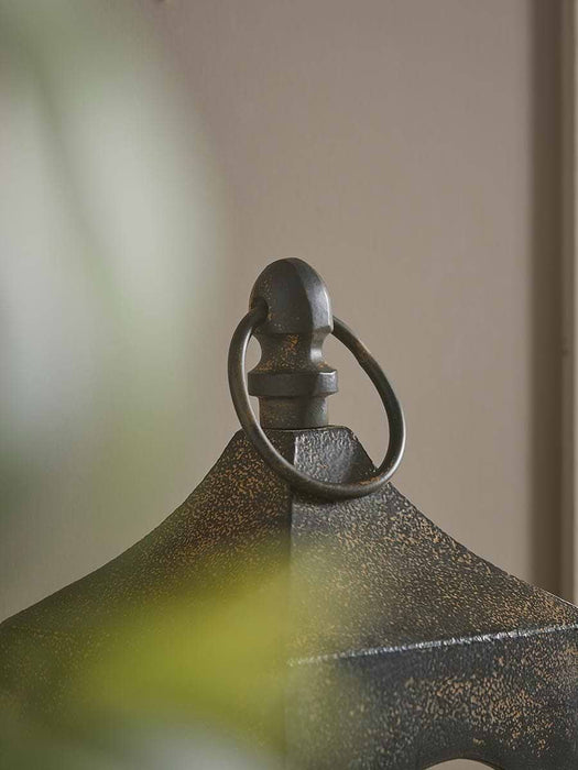 Indoor Outdoor Antiqued Metal Lantern