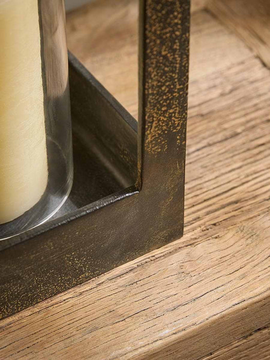 Indoor Outdoor Antiqued Metal Lantern