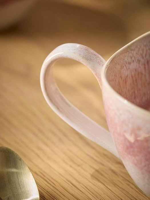 Four Reactive Glaze Mugs- Rose Pink