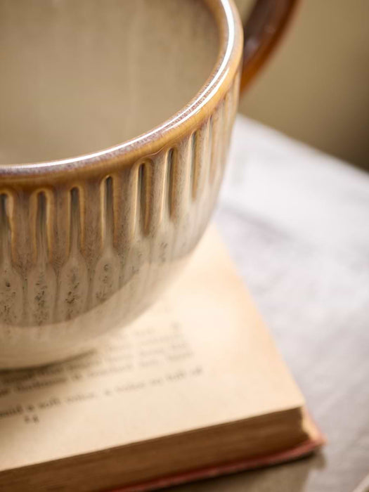 Four Organic Ridged Mugs