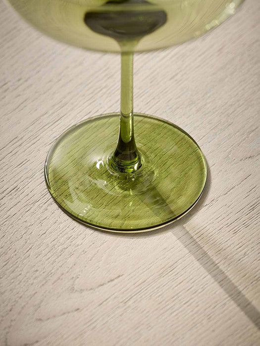 Four Green Champagne Coupes