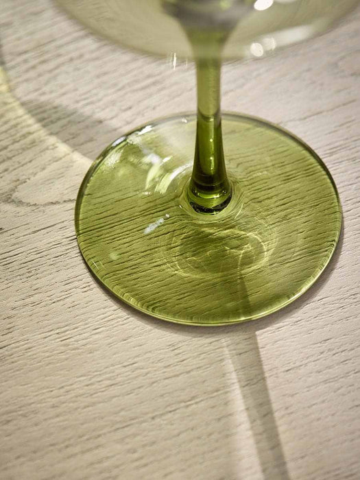 Four Green Champagne Coupes