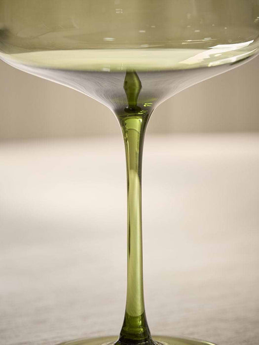 Four Green Champagne Coupes