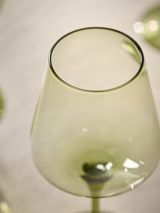 Four Green Wine Glasses