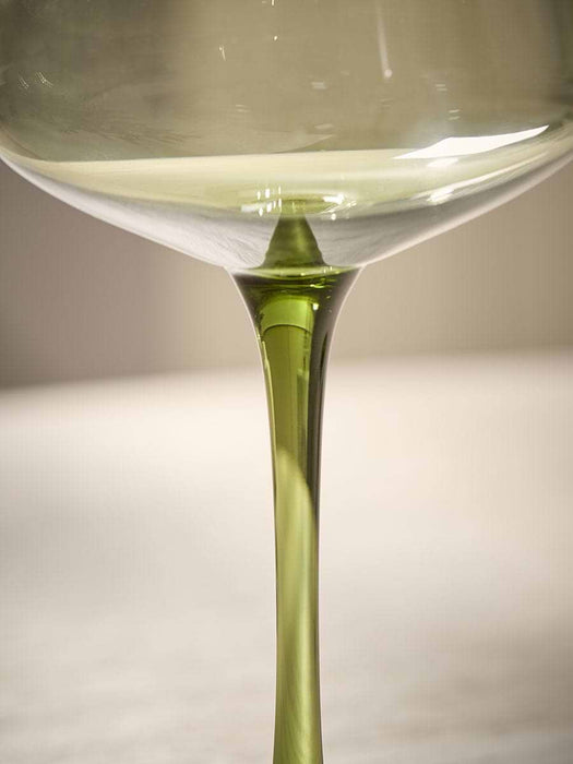 Four Green Champagne Coupes