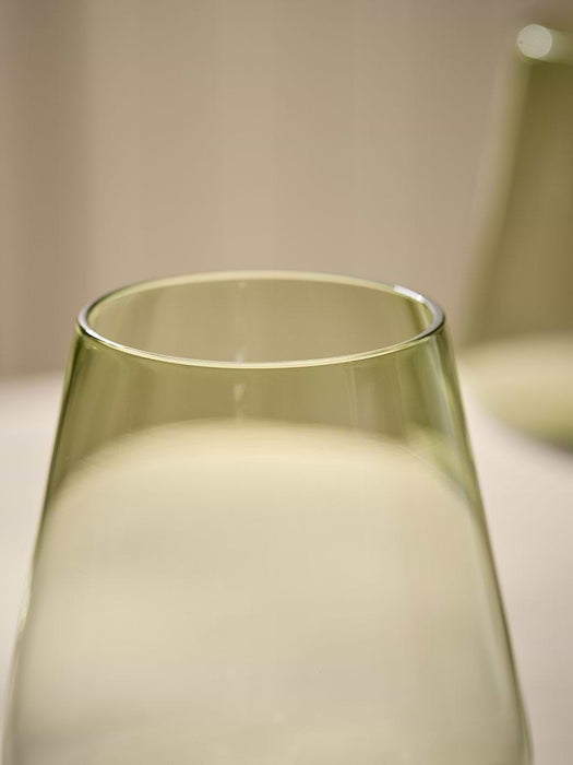 Four Green Champagne Coupes