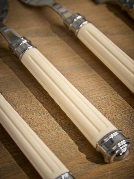Twenty Four Piece Cutlery Set - Cream Inlay