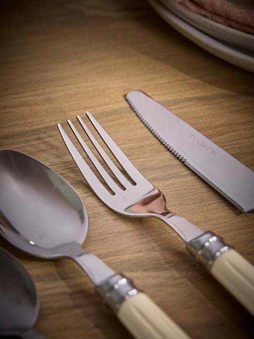Twenty Four Piece Cutlery Set - Cream Inlay