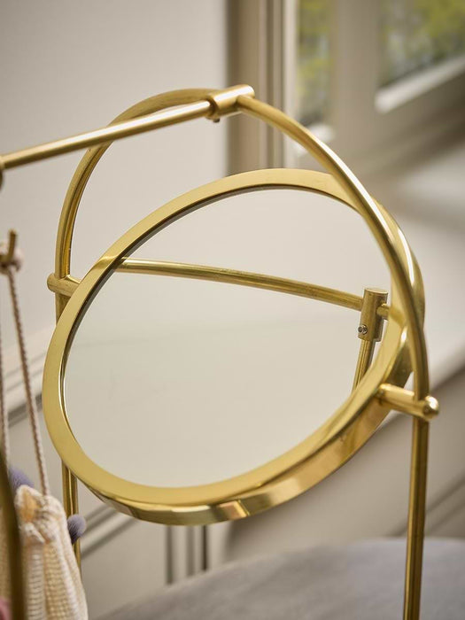 Gold Vanity Organiser With Mirror