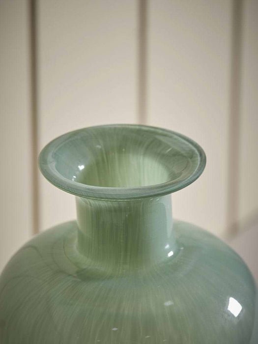 Green Glass Bottle With Dome Lid