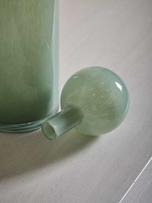 Green Glass Bottle With Dome Lid