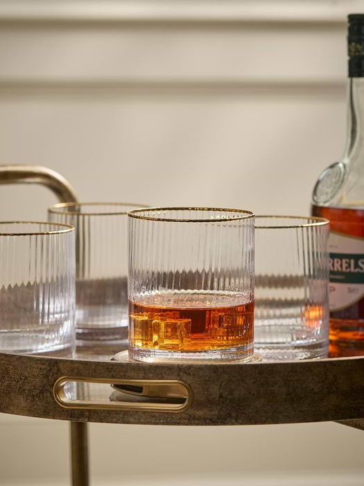 Four Gold Rim Tumblers