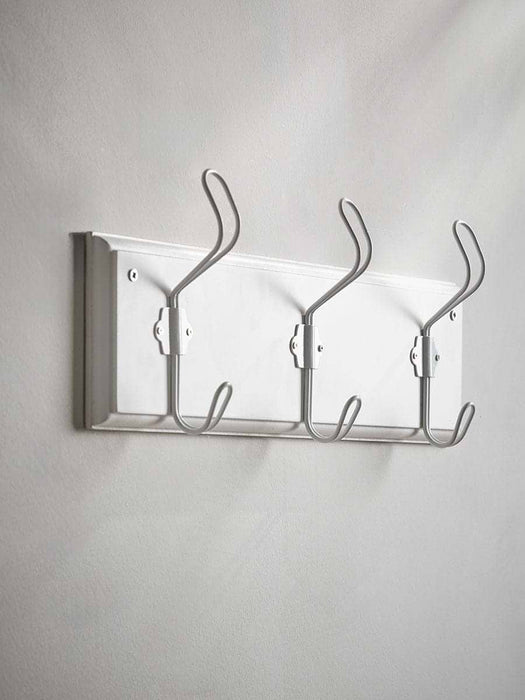 White Washed Metal Hook Rack- Small