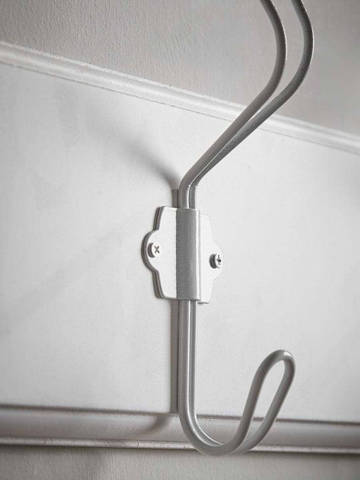 White Washed Metal Hook Rack- Small