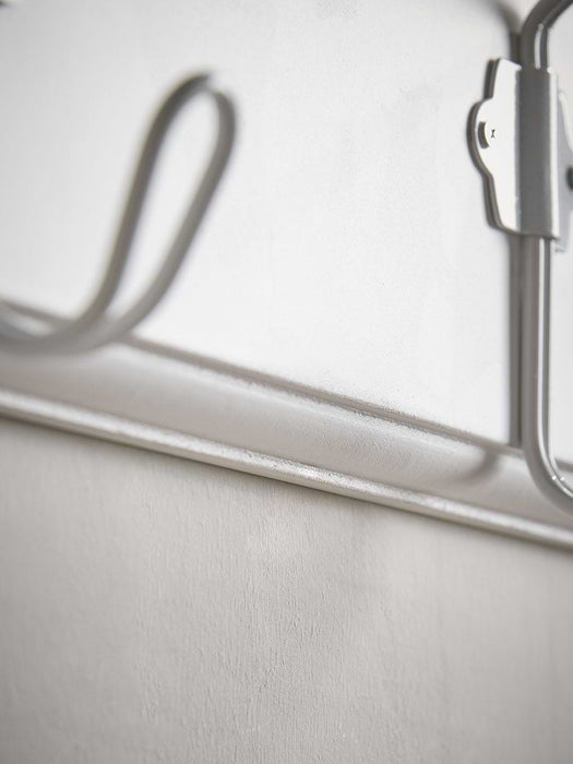 White Washed Metal Hook Rack- Small