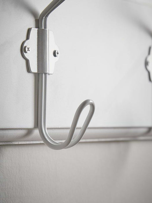 White Washed Metal Hook Rack- Small