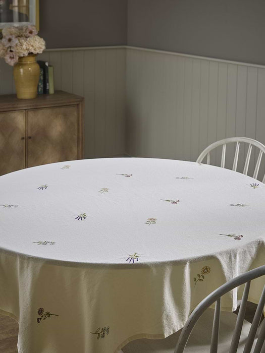 Floral Embroidered Table Cloth