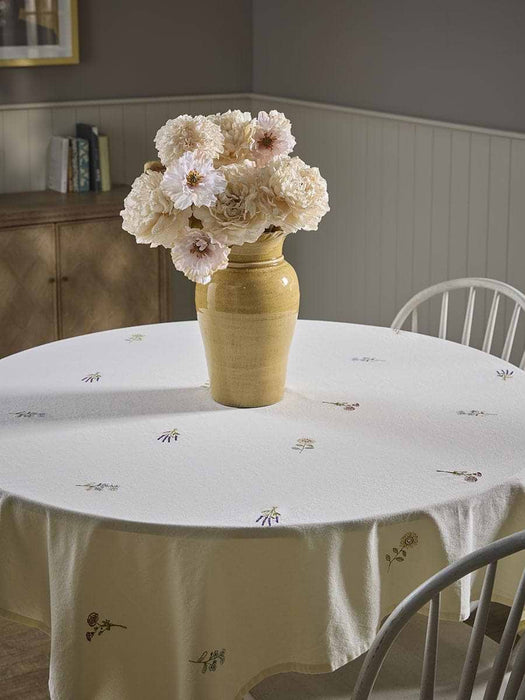 Floral Embroidered Table Cloth