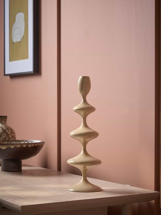 Taupe Enamel Candle Holder