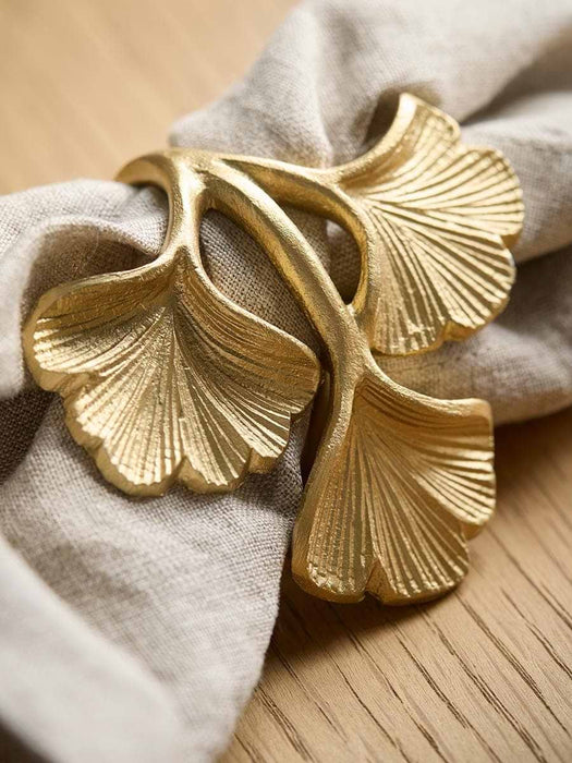 Four Ginko Napkin Rings