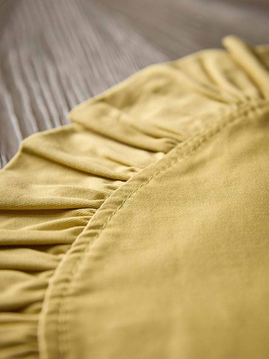 Four Ruffle Edge Placemats - Yellow