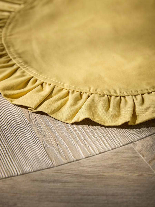 Four Ruffle Edge Placemats - Yellow